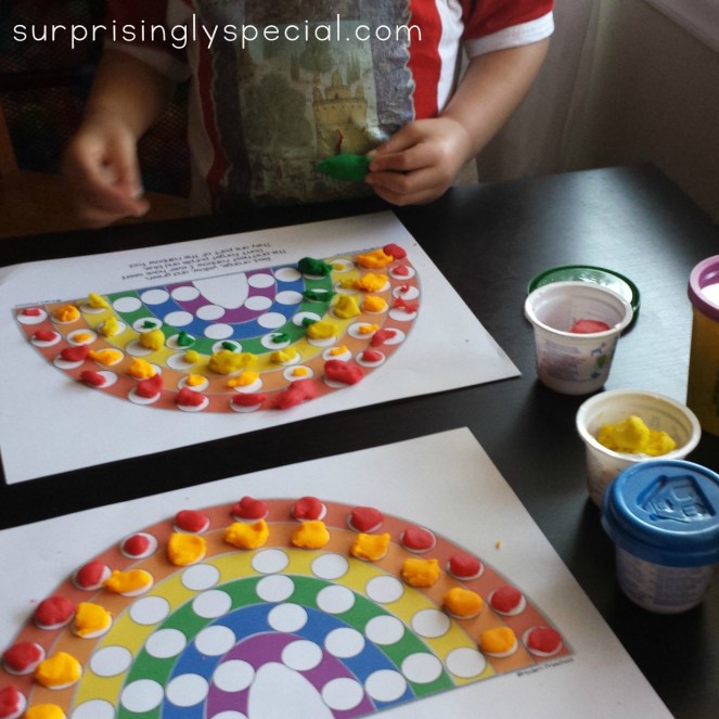 rainbow play dough mats