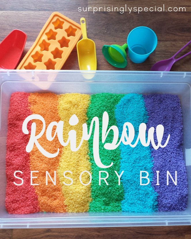rainbow sensory bin